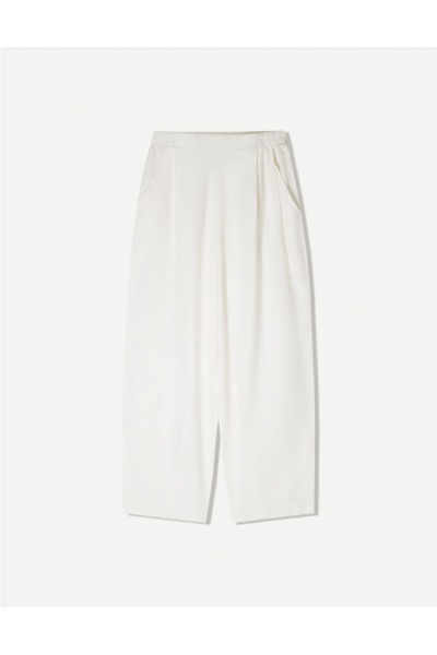 Жіночі льняні штани Bershka Іспанія - Размір: S - Цвет: білий - Бершка