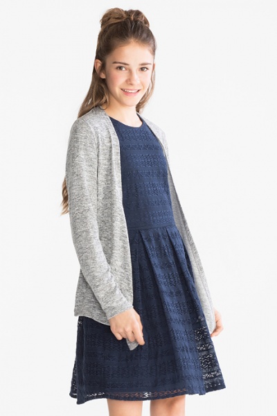 Кардиганы для девочек от бренда C&A (Германия) - Размір: 146/152 - Цвет: серый (меланж) - C&A