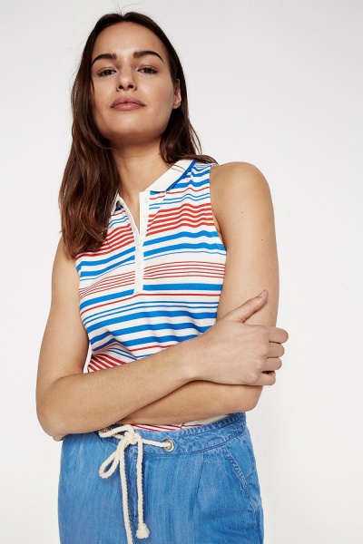 Женская футболка поло Springfield (Испания) - Размір: S - Цвет: полоска - Springfield