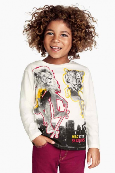 Реглан для девочек H&M - Размір: 110-116 - Цвет: белый - H&M