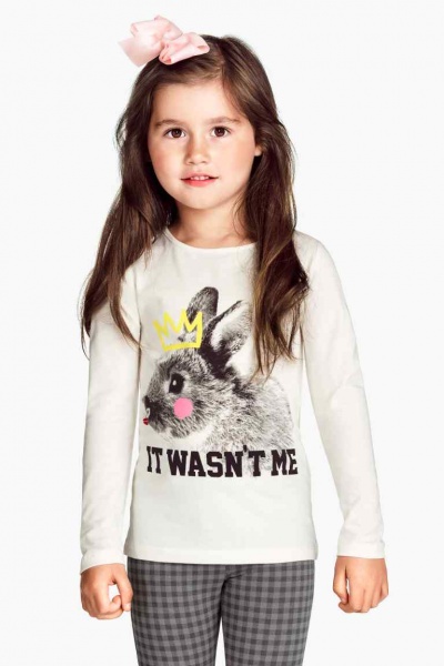 Реглан для девочек H&M - Размір: 122-128 - Цвет: белый - H&M