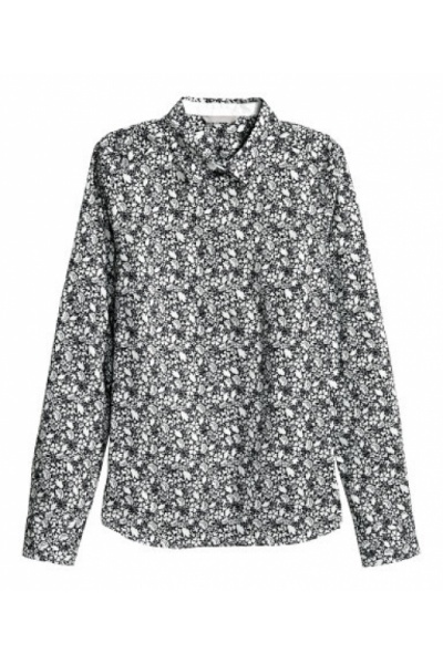 Женская рубашка от H&M (Швеция) - Размір: XS - Цвет: черно-белый - H&M