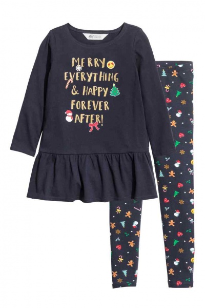 Платье и леггинсы для девочки от H&M (Швеция) - Размір: 122/128 - Цвет: синий - H&M