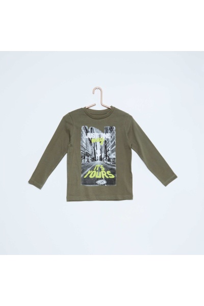 Реглан для мальчиков подростков KIABI - Размір: 5-6 лет - Цвет: хаки - Kiabi