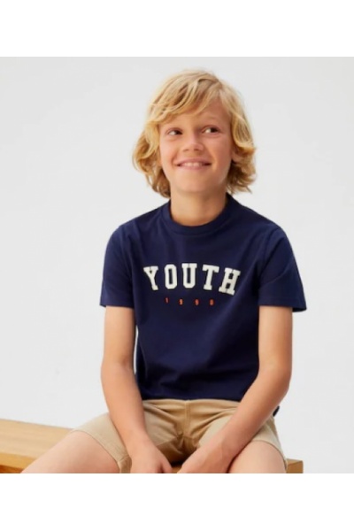 Стильные футболки для мальчиков от Mango - Размір: 122 см - Цвет: синий - Mango