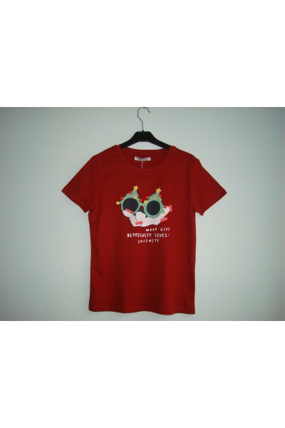 Модная женская футболка Пул&Бир - Размір: S - Цвет: бордо - Пул&Бир